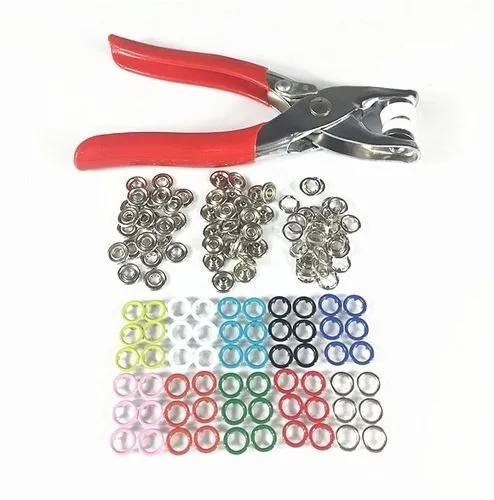 Ensemble de Boutons Pression avec Pince à Pression Manuelle pour Réparations de Vêtements