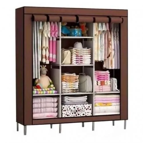 Armoire de Vêtements en Tissu pour Chambre à coucher 175 x 45 x 130 cm