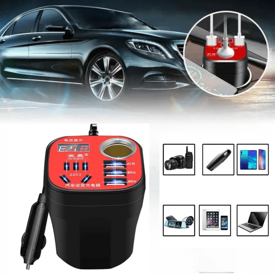 Onduleur de Voiture et convertisseur 12V/24V à 220V  et chargeur rapide