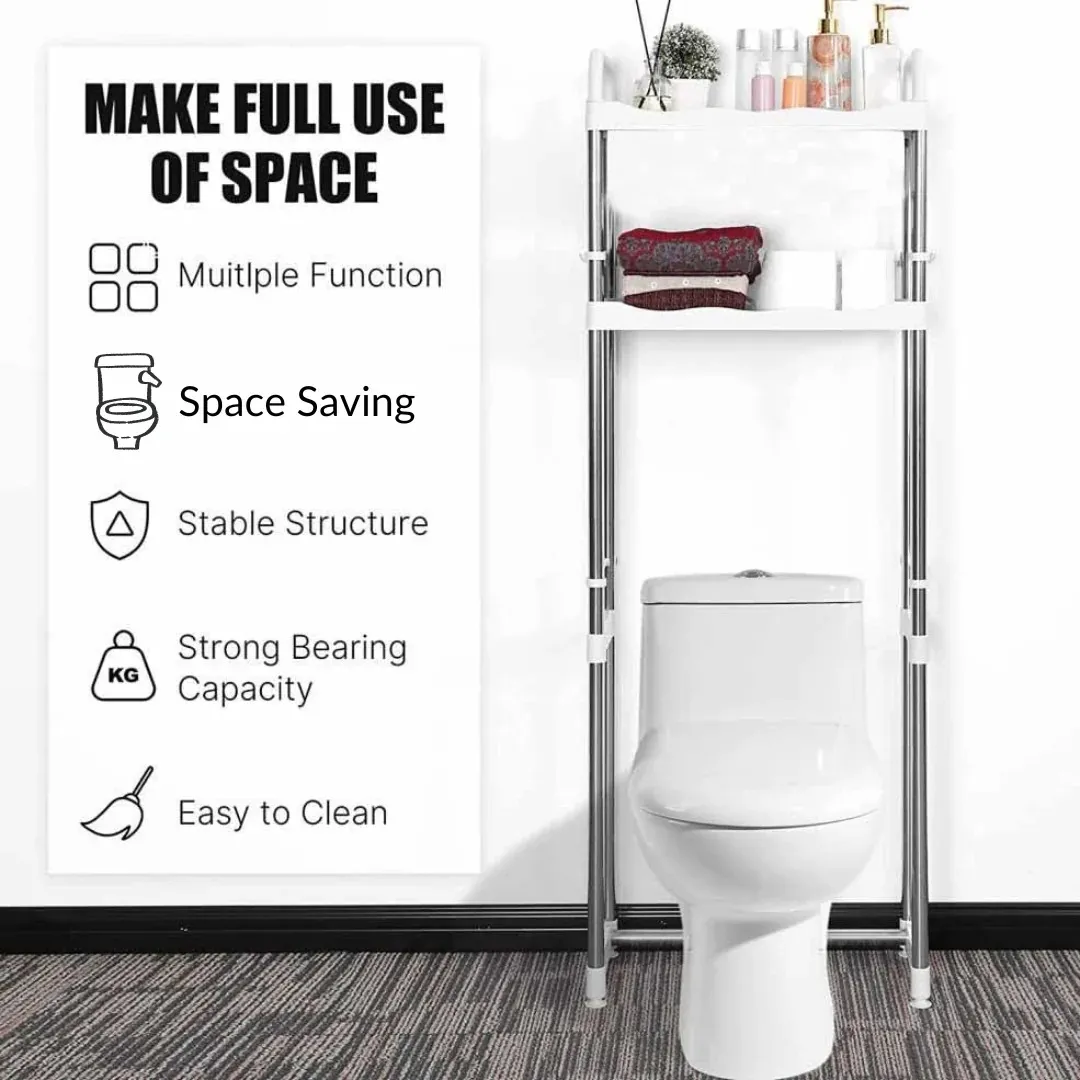 Étagère de rangement mural à 3 niveaux pour salle de bain, Idéale pour Machine à Laver