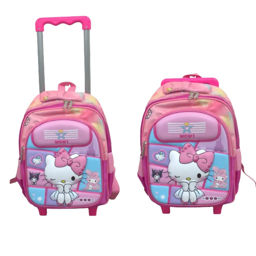 Sac Scolaire Multifonction Hello Kitty à Roulettes pour Filles