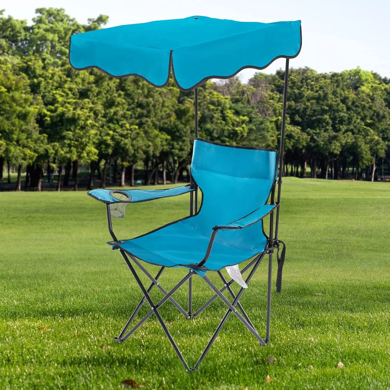 Chaise de Camping Légère avec Auvent Parapluie pour Pêche et Randonnée