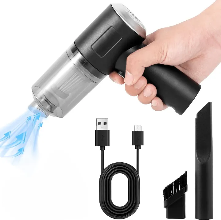 Aspirateur de voiture portable rechargeable par USB pour la maison et le bureau.
