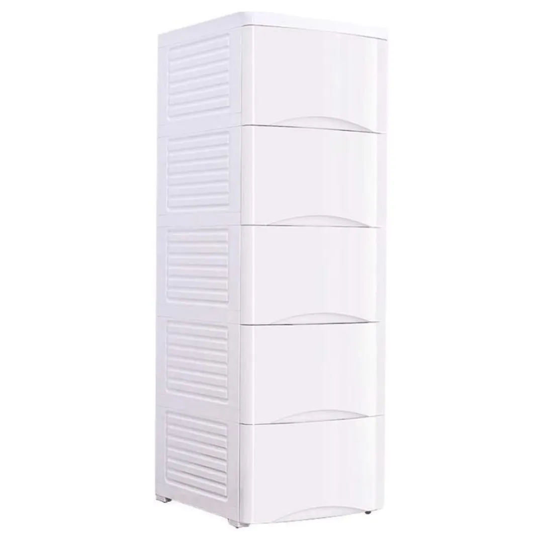 Meuble de rangement en plastique à 5 niveaux pour salle de bain, salon, chambre, cuisine et couloir