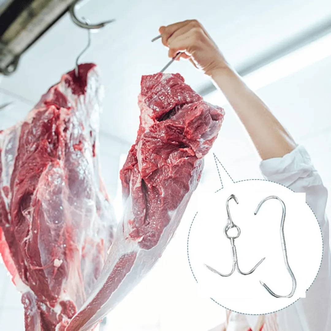 pack de 2 Crochets en acier inoxydable pour suspendre viande et volaille