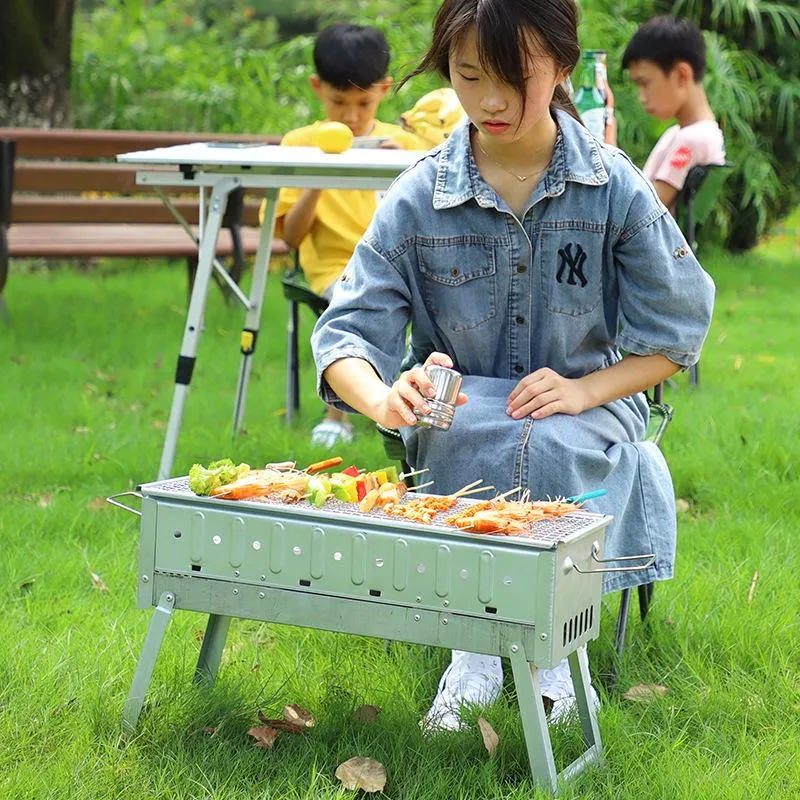 Barbecue à charbon de bois portable en acier inoxydable pour l'Aïd Adha