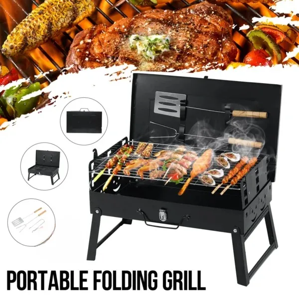 Barbecue portable au charbon de bois pour jardin, camping, pique-nique