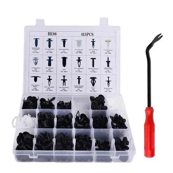 Kit de 415 Clip de fixation de carrosserie de voiture mixte avec Outil de Suppression