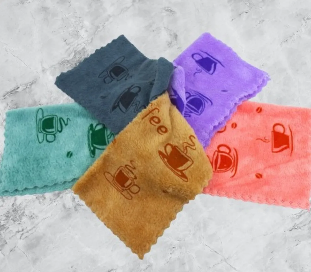 Ensemble de 5 serviettes de cuisine absorbantes de différentes couleurs 30x30cm