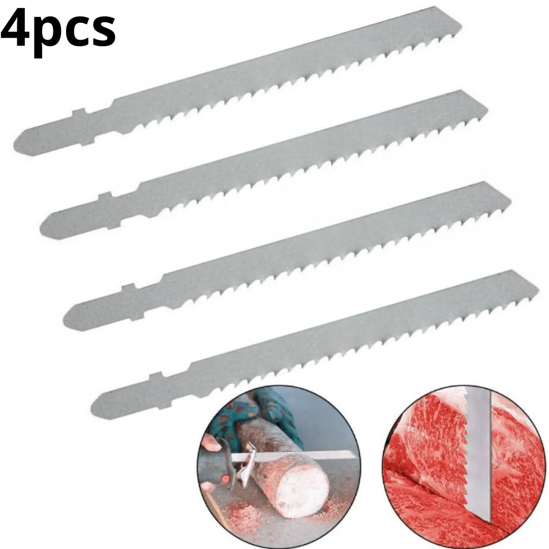 lot de 4 Lames de Scie Sabre pour Viande, Métal et Bois (Inoxydable)