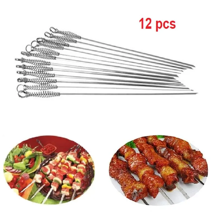 Ensemble de 12 Brochettes de Barbecue en Acier Inoxydable pour l'Eid al-Adha