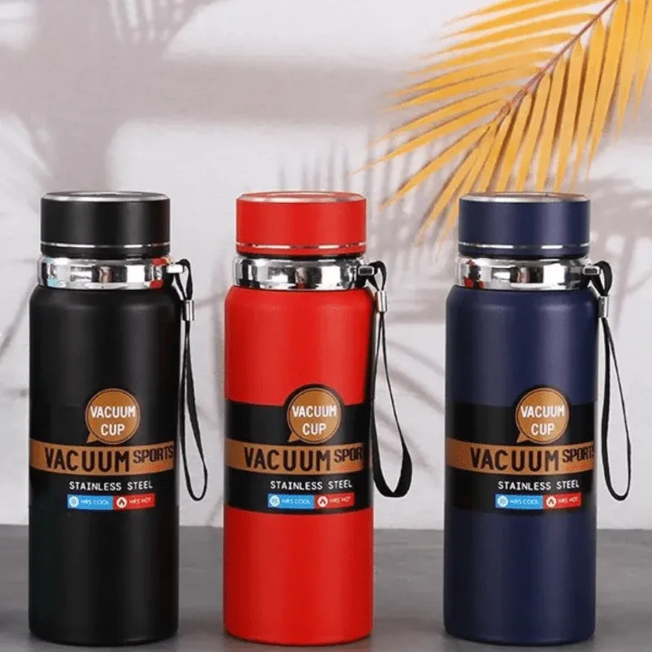 Gourde isotherme en acier inoxydable 600 ml pour sport et voyage (colleur aléatoire)