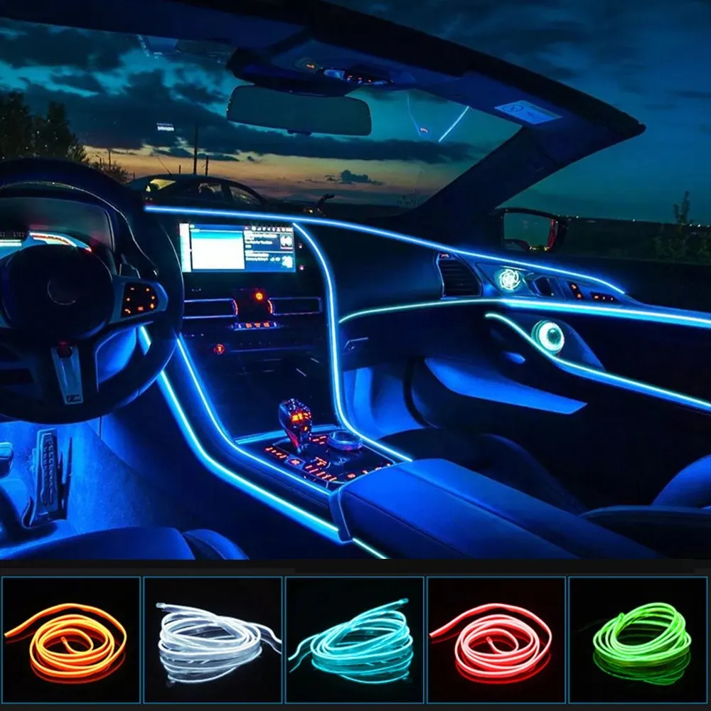 Bandes lumineuses LED décoratives pour l'intérieur de voiture (colleur aléatoire)