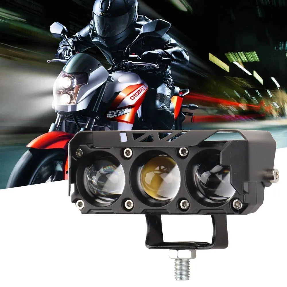 Projecteur LED polyvalent pour moto et voiture, lentille de couleur,24V, 200W