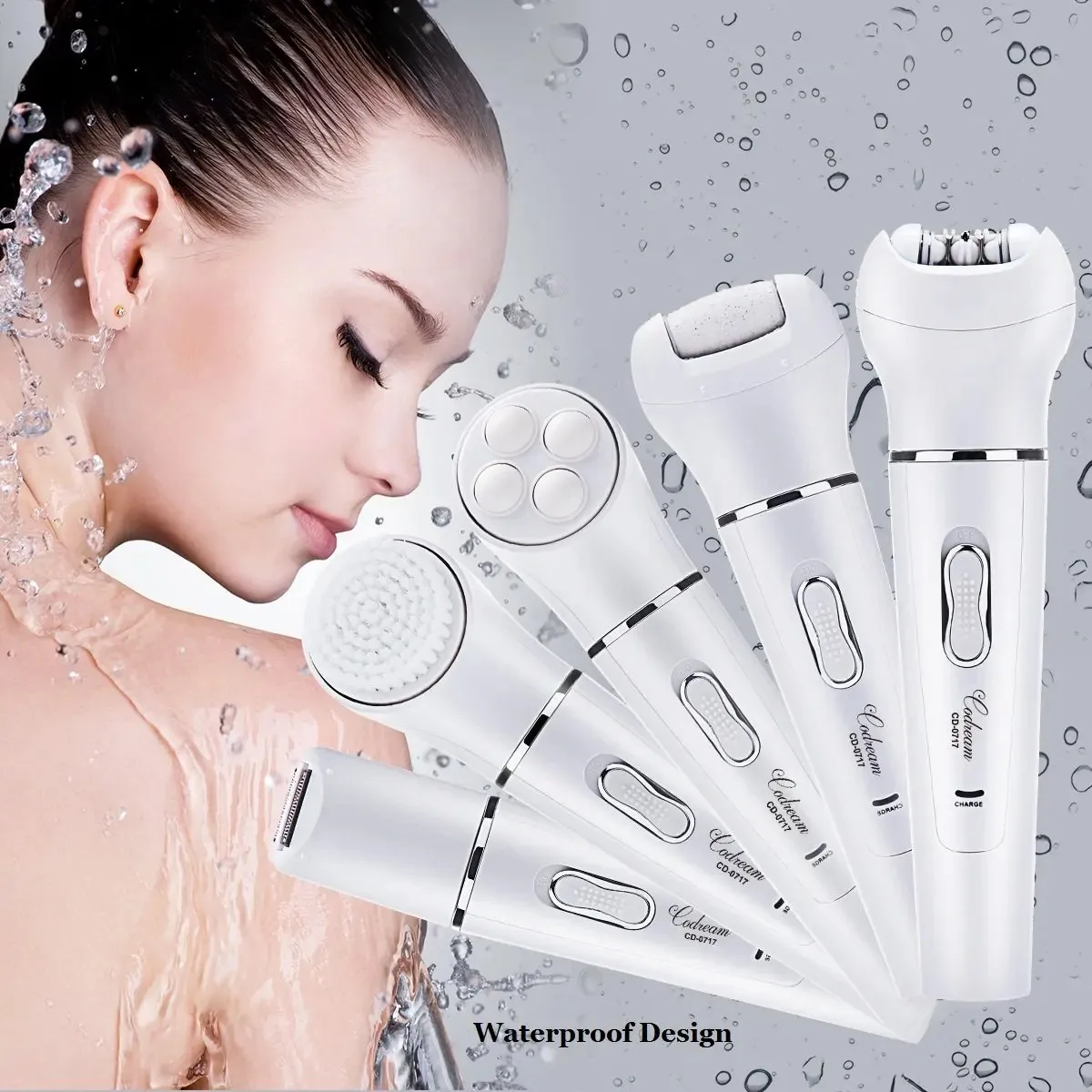 Kit d’Épilation et de Soin de la peau Rechargeable 8 en 1 pour Femme
