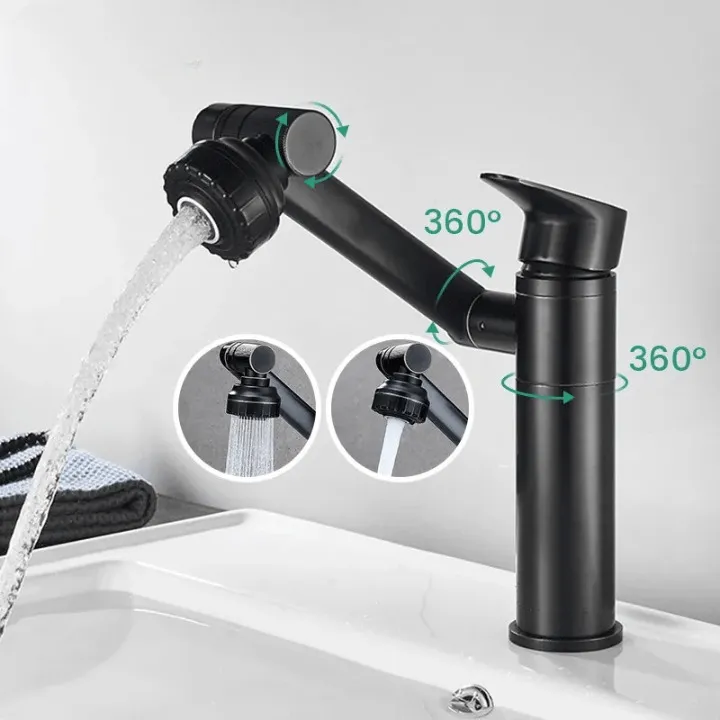 Robinet Multifonctionnel Rotatif 360 Degrés pour Évier de Cuisine et Salle de Bain