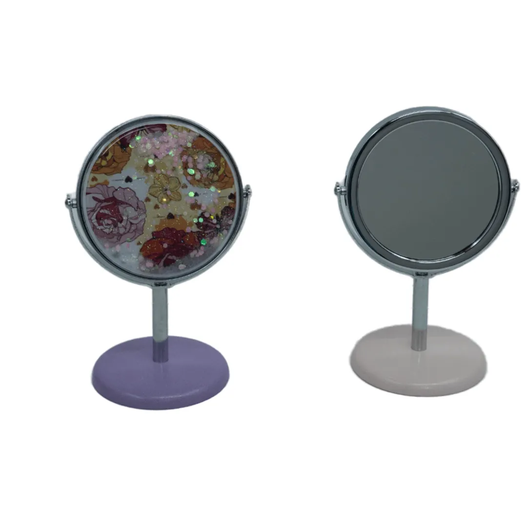 Petit Miroir de Maquillage Rond avec Rotation à 360 Degrés ,Adapté À La Chambre À Coucher et Voyage