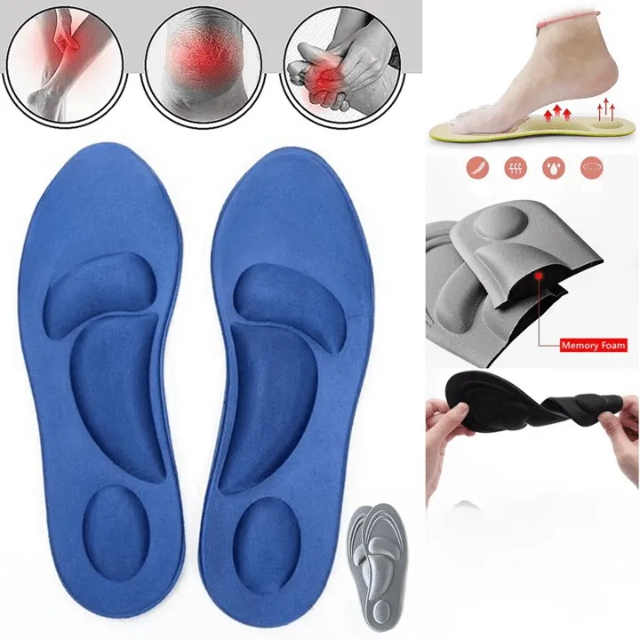 Lot de 2 paires de Semelles Orthopédiques en Jacquard 4D Absorbant les Chocs et la Transpiration
