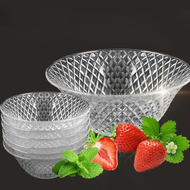 Ensemble de 6 bols en verre polyvalents pour fruits frais et desserts