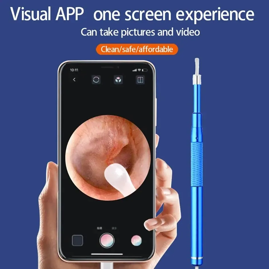 Outil de Nettoyage d'Oreille Intelligent avec mini Caméra Endoscope d'oreille