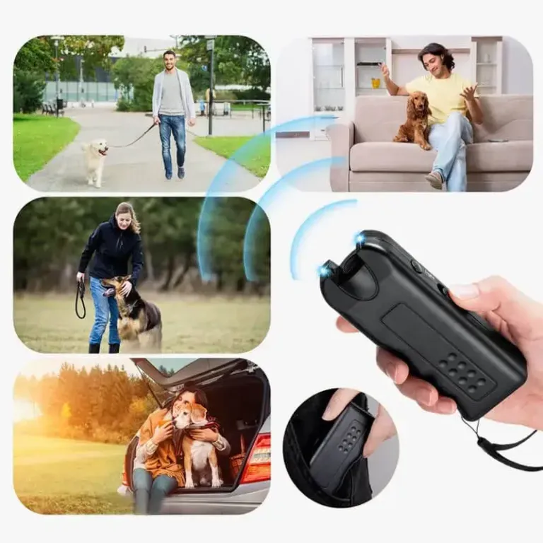 Dispositif de Contrôle d'Aboiement Portable pour chien avec Technologie Ultrasonique et Lumière LED