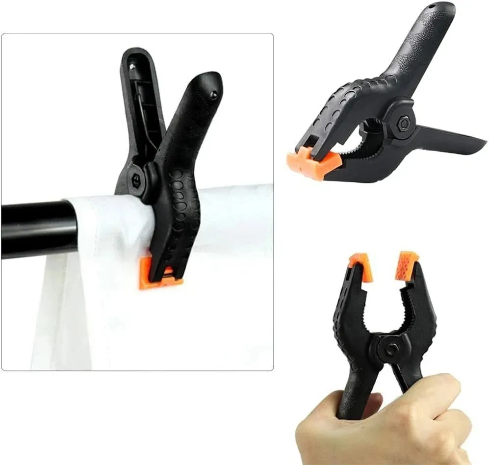 Ensemble de 4 Pinces à Ressort en Plastique pour le Travail du Bois - Fixation Robuste pour Studio Photo