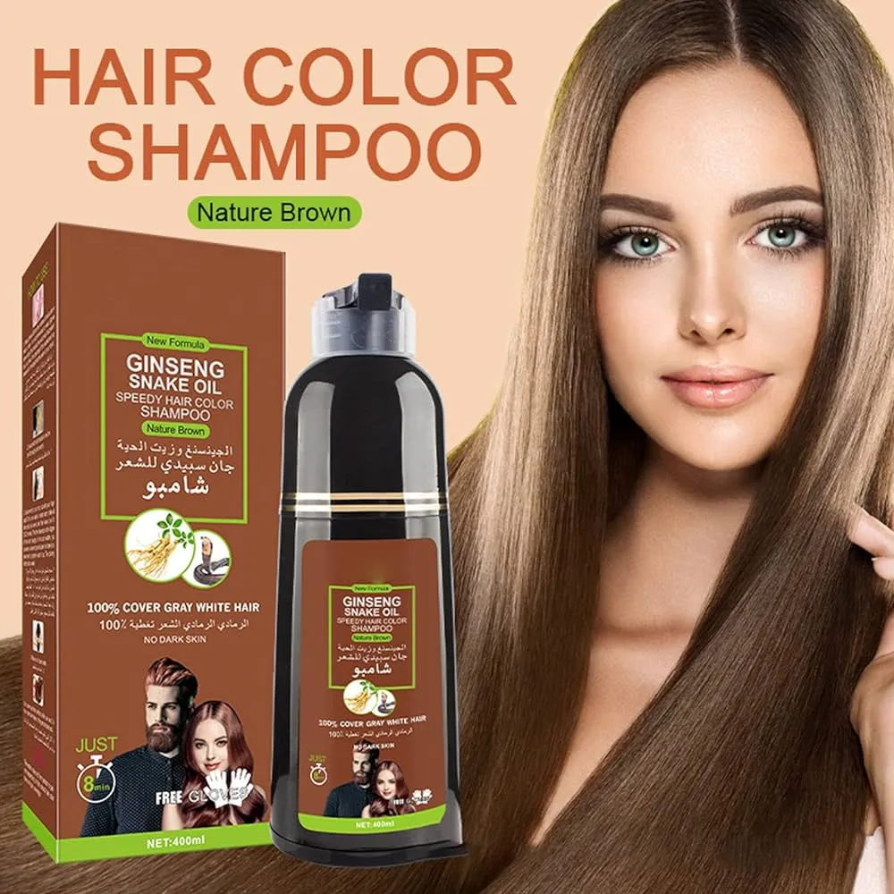 Shampooing Colorant Marron Infusé au Collagène et à l'Huile d'Argan 400ml