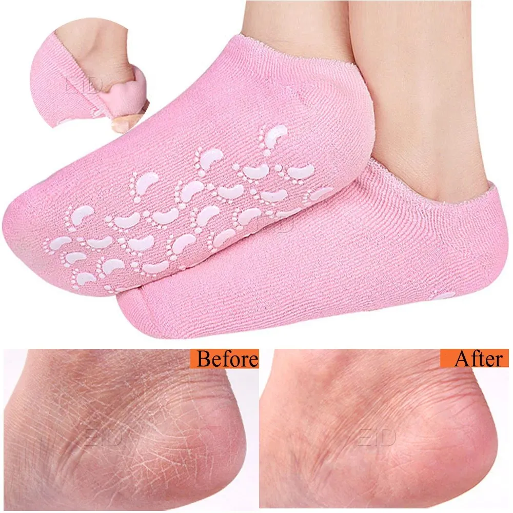 2 Paires De Chaussettes de Soins pour les Pieds Secs et Craquelés