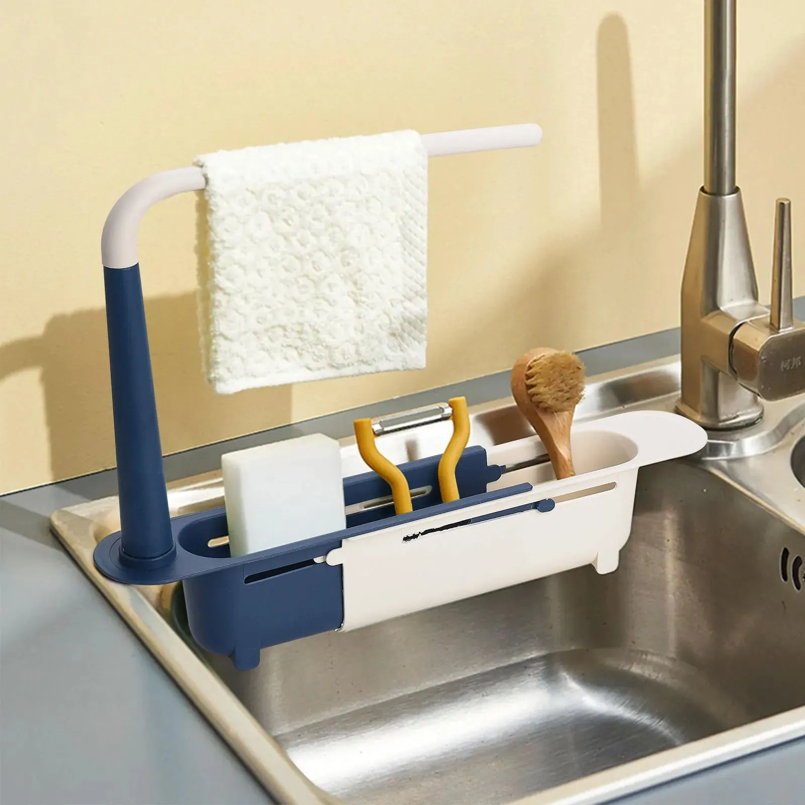 Porte-Éponge Modulable pour Organisation Pratique de l'Évier