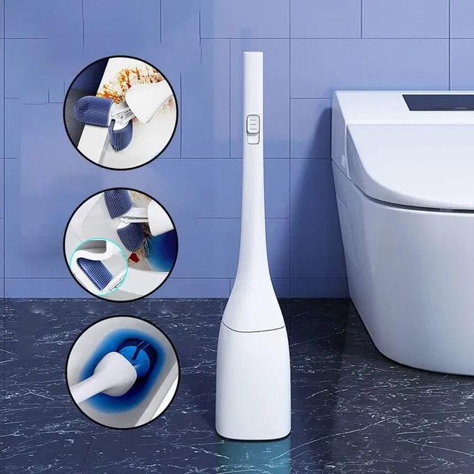 Brosse de Toilette Murale Économique en Silicone avec Manche Long
