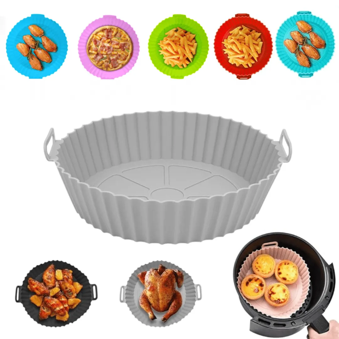 Maxi Confort Culinaire Panier Silicone Épais pour Friteuse à Air (colleur aléatoire)