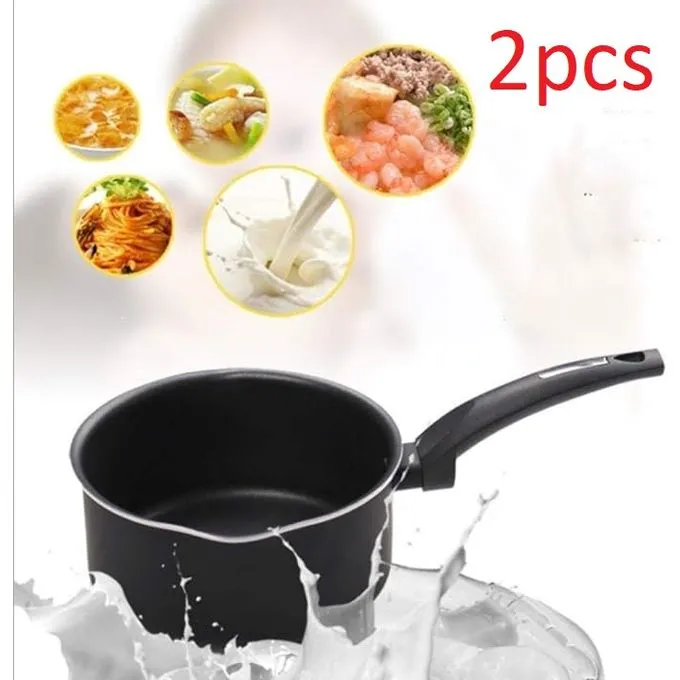 2pcs Casseroles de Qualité pour Lait Soupe et Nouilles Sans Couvercle