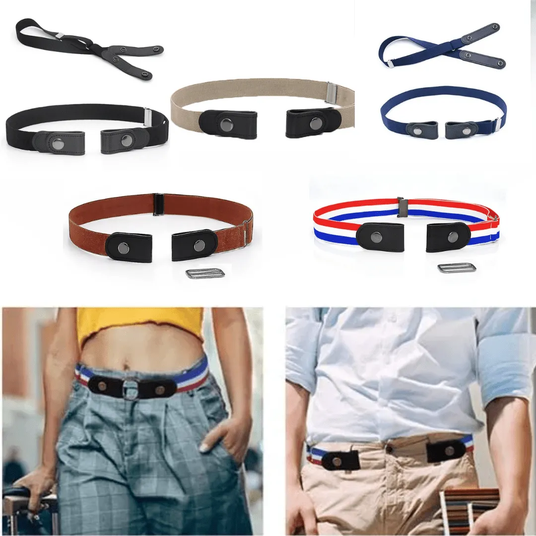 Ceinture Élastique Sans Boucle pour Femmes et Hommes (colleur aléatoire)