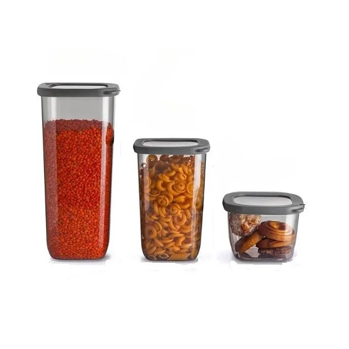 Organisez votre cuisine avec style Ensemble de 3 récipients en plastique pour riz farine et céréales