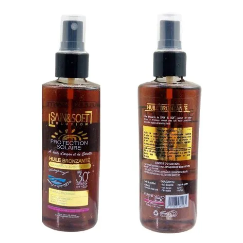 Protection Solaire &amp; Bronzage avec Huile d'Argan &amp; Carotte SPF 30+