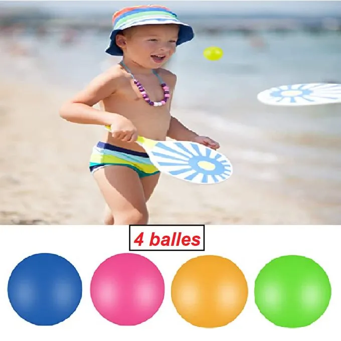Ensemble de 4 Balles de Plage L'Accessoire Essentiel pour Vos Jeux en Plein Air