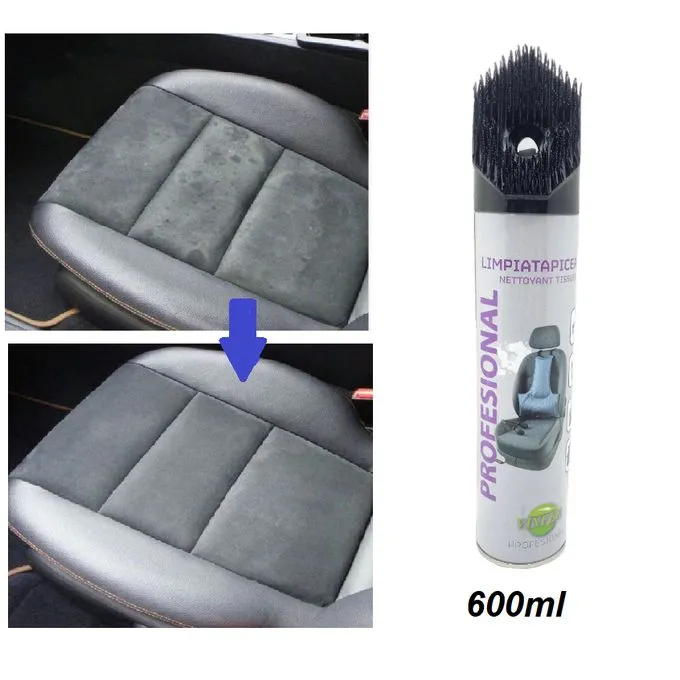 VINFER Nettoyant tissus à séchage rapide pour voiture avec brosse 600 ml