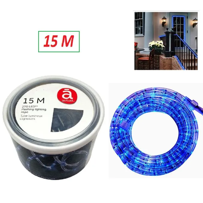 lluminez votre espace avec élégance Tube lumineux clignotant à 270 LED en bleu éclatant