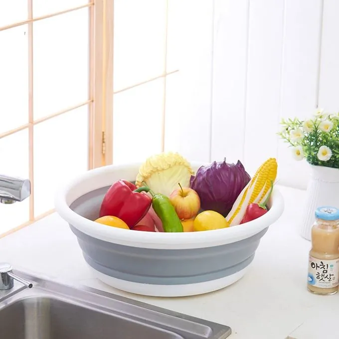 Innovation Cuisine Bassin en Silicone pour un Lavage de Légumes Pratique