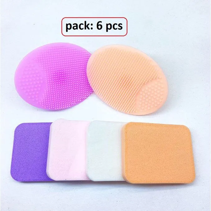 Le Kit Essentiel de Beauté 6 Pièces d'Éponges et Brosses pour un Maquillage Parfait