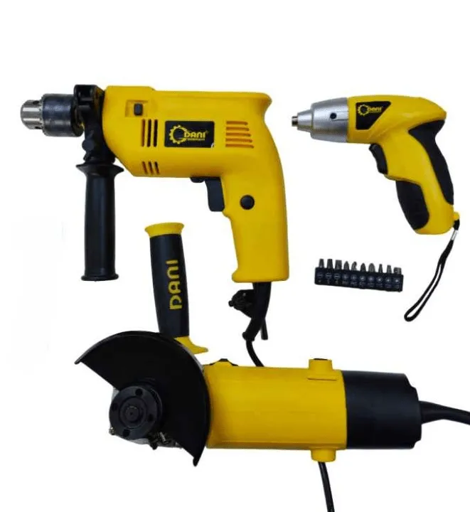 Ensemble d'Outils Pro Dani Perceuse, Meuleuse et Visseuse pour les Experts du Bricolage