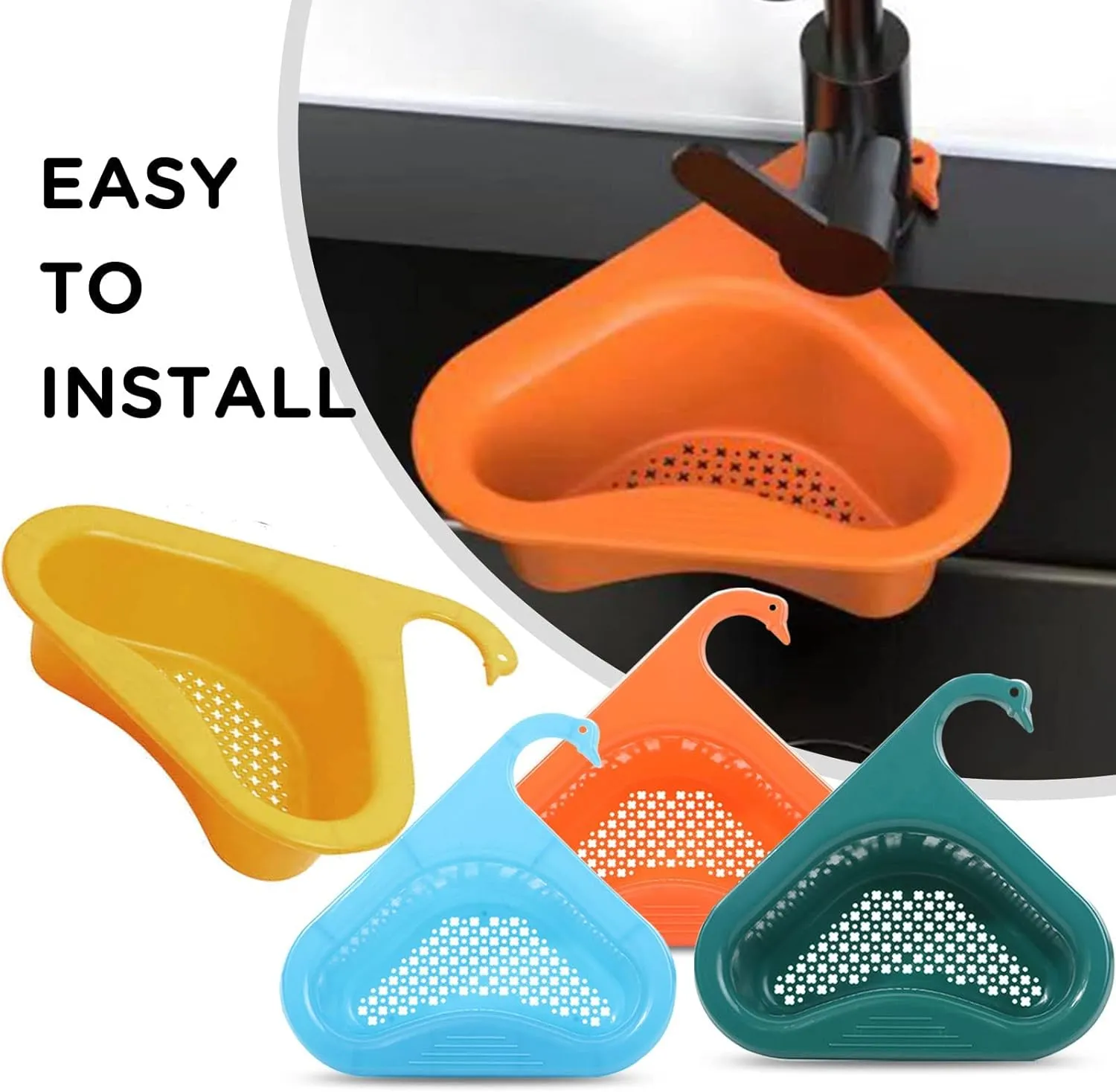 Simplicité triangulaire Passoires pour évier de cuisine faciles à installer (colleur aléatoire)
