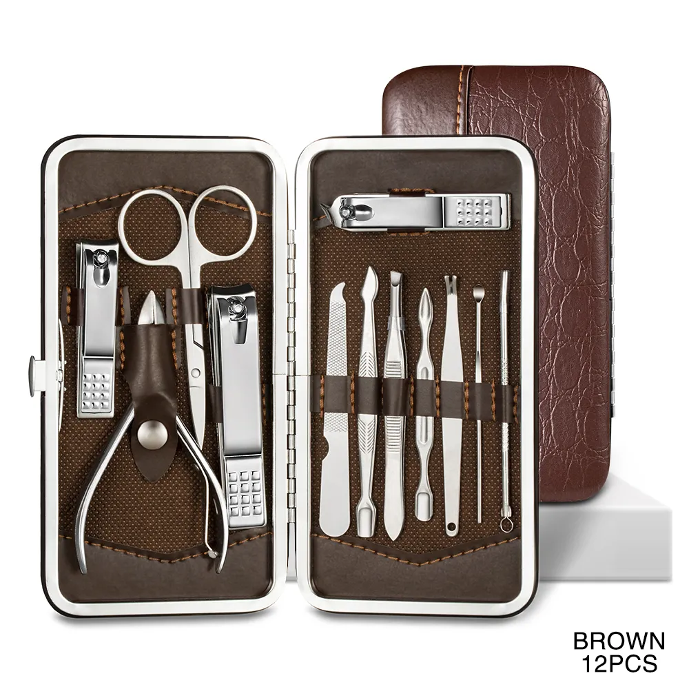 Set de 12 Coupe-Ongles dans une Trousse de Qualité