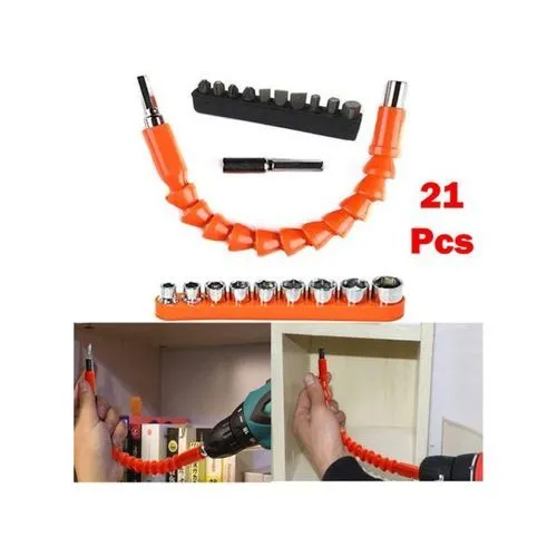 Ensemble de 21 Professionnel de Tige Flexible avec Embouts pour Outils à Percussion