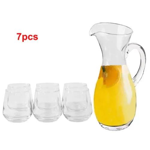 Élégance en Verre Carafe à Eau avec Verre plus Ensemble de 6 Tasses