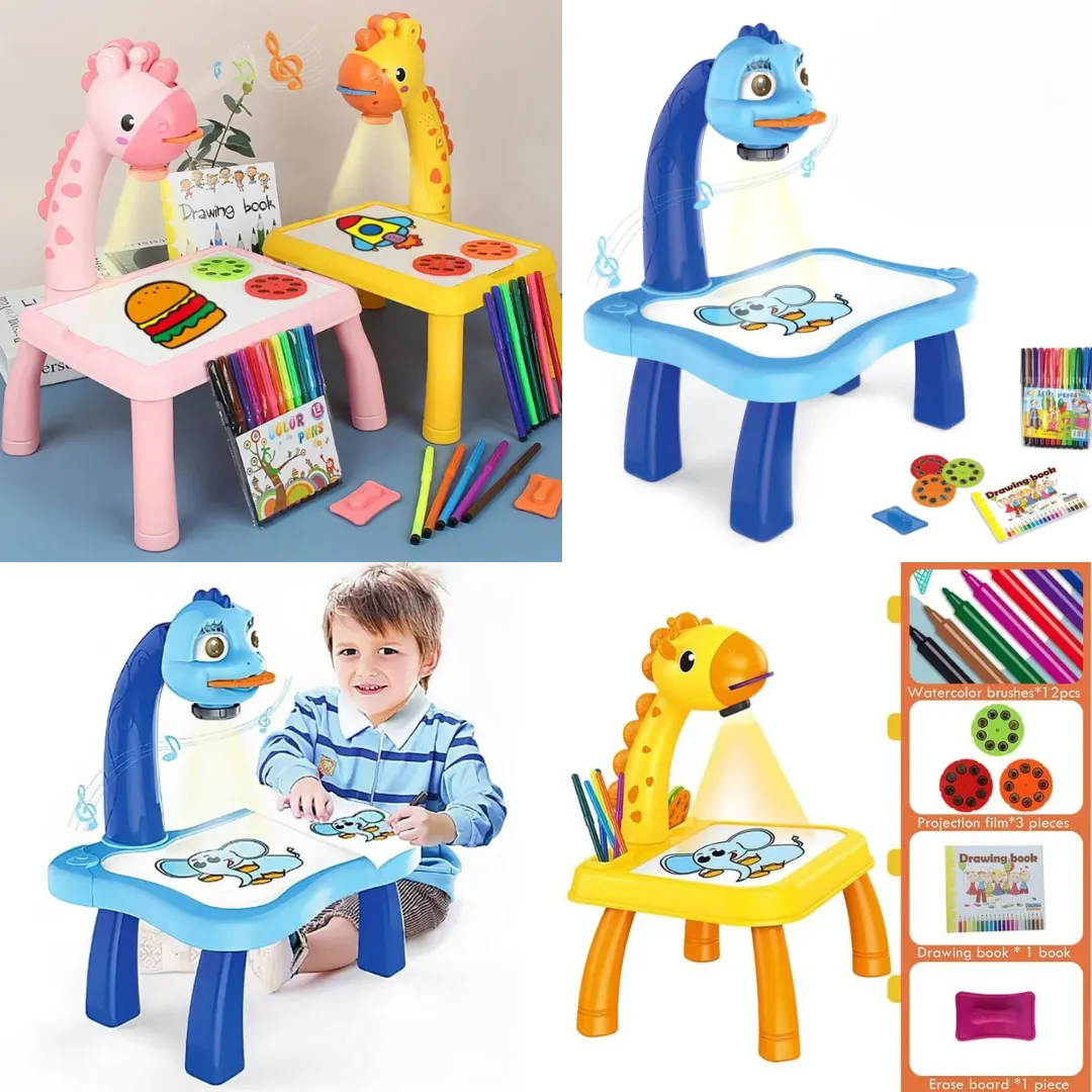 Planche à Dessin Artistique pour Enfants avec Projecteur LED (colleur aléatoire)