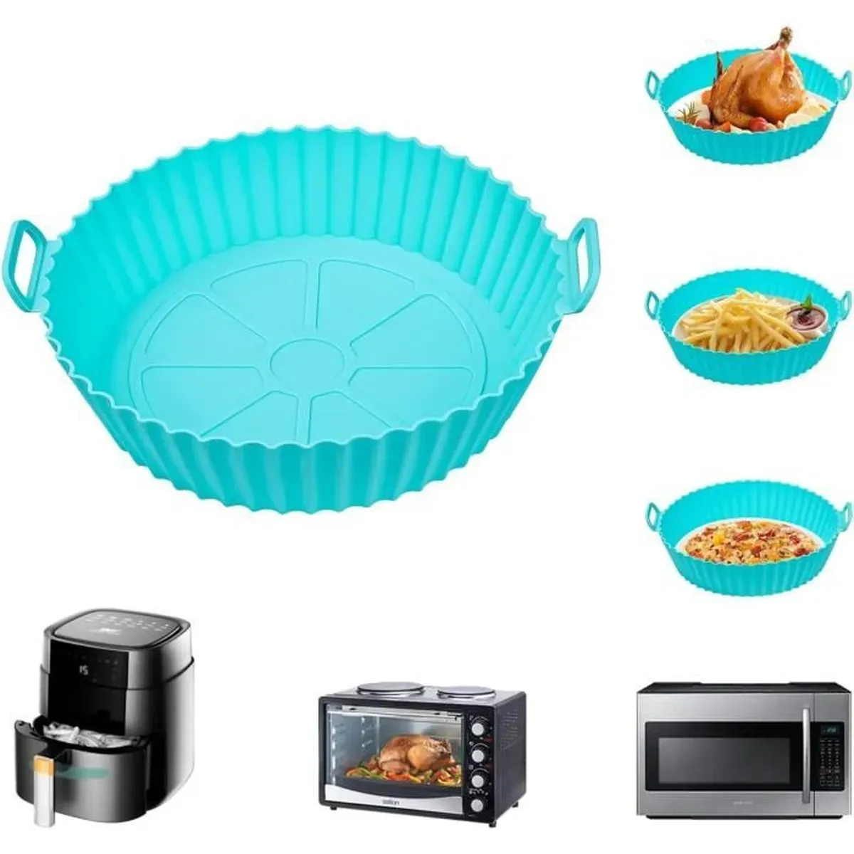 Pot Rond en Silicone pour Friteuse et Four