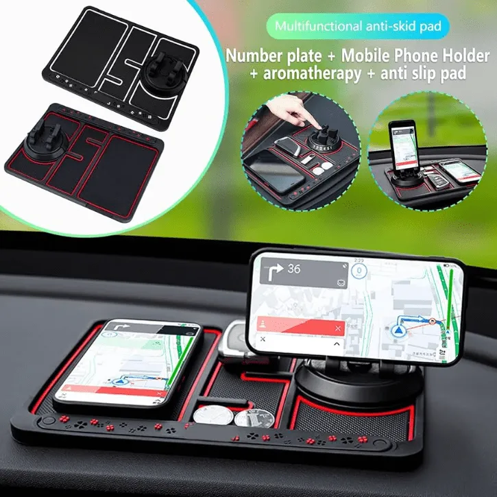 Tapis Antidérapant pour Tableau de Bord avec Support de Téléphone (colleur aléatoire)