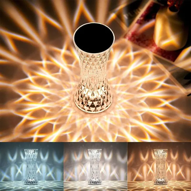 Luminaire en Cristal avec Abat-jour LED Tactile