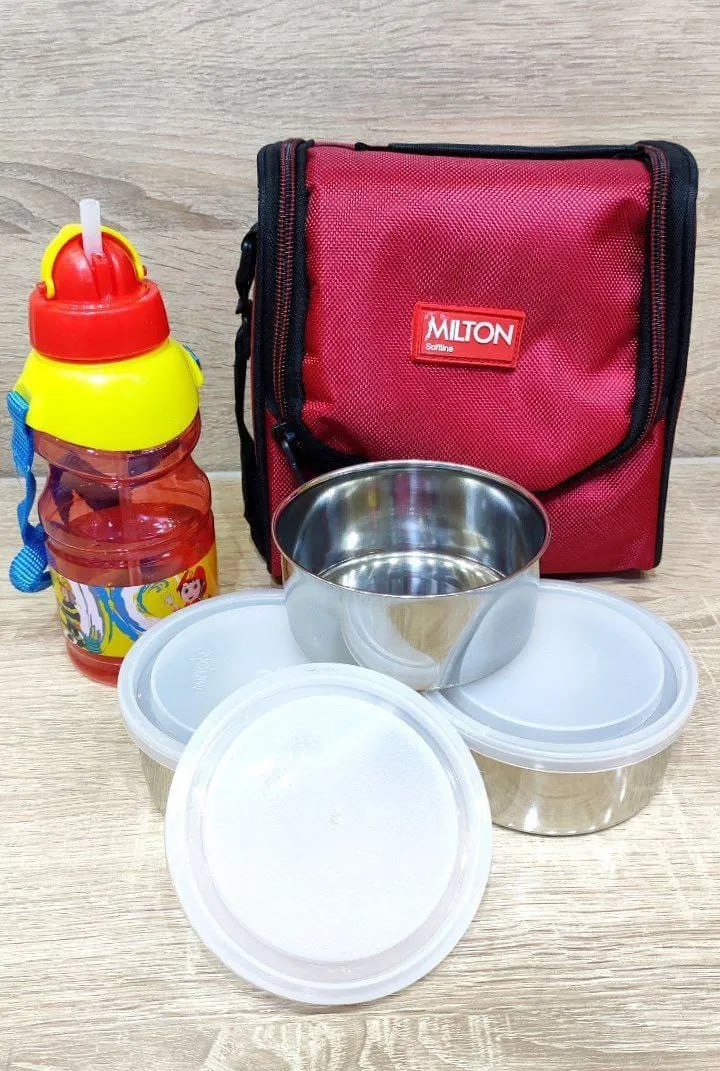 Ensemble Repas Écologique Boîtes à Lunch en Acier Inoxydable avec Bouteille Réutilisable